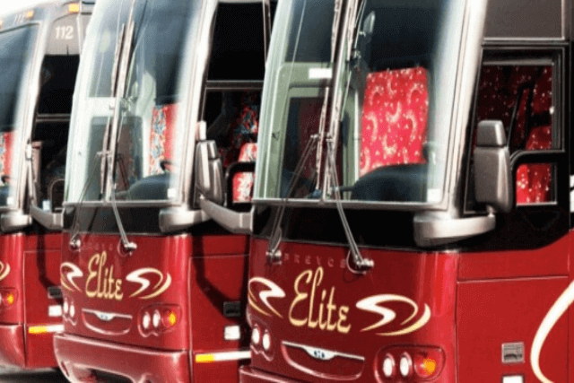 Closeup image of Elite Tour buses