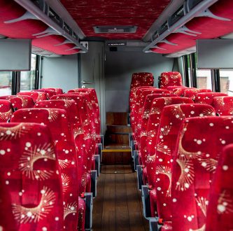 Interior of tour bus